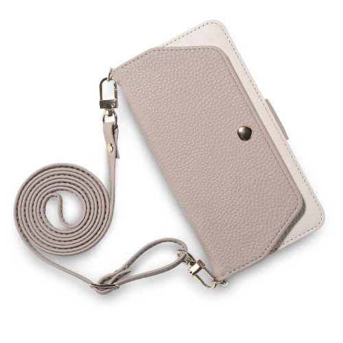 適用日韓iPhone16pro翻蓋手機皮套荔枝紋蘋果16pro max斜背保護套