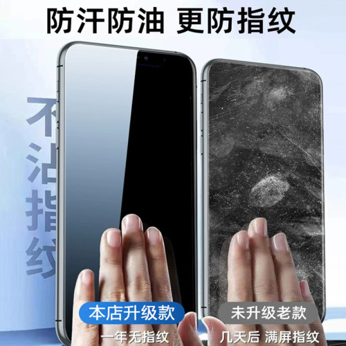 適用16蘋果15pro鋼化膜iphone14全屏抗指紋13max手機膜12防摔11XR