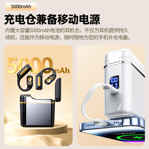 新款不入耳藍牙耳機舒適佩戴持久續航大音量耳掛式外賣導航通用型