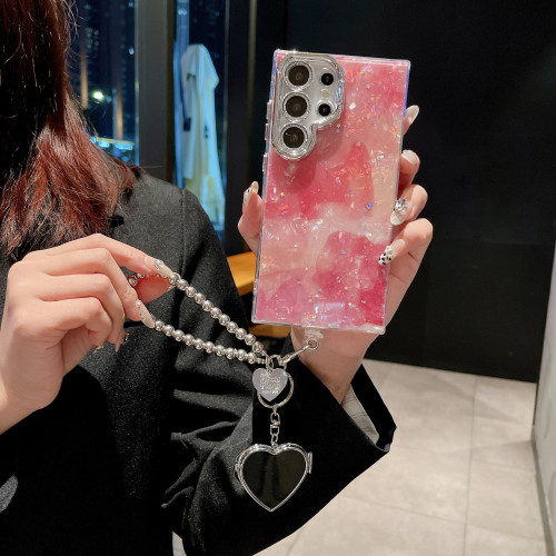 日韓暈染閃粉適用三星s25/s24手機殼鏡頭支架s23u手鏈殼s25u防摔 日韓暈染閃粉適用三星s25/s24手機殼鏡頭支架s23u手鏈殼s25u防摔