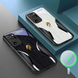 適用三星S20Ultra手機殼S21輕奢S22網格龍首23木紋24風25磁吸