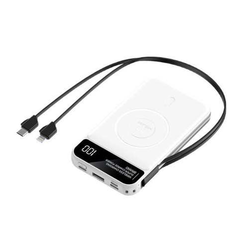 無線磁吸充電寶10000mAh安培自帶線快充手機通用超薄行動電源