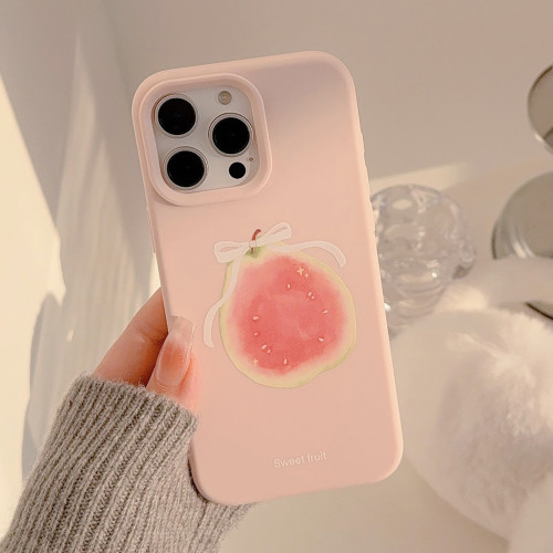 粉色芭樂水果適用蘋果16promax手機殼iphone15甜美小衆14矽膠13軟