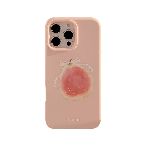 粉色芭樂水果適用蘋果16promax手機殼iphone15甜美小衆14矽膠13軟