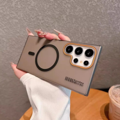 柔紗磁吸適用三星s25Ultra手機殼膚感磨砂s24fe半透簡約高級s23殼