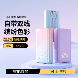 22.5W自帶雙線快充行動電源輕薄可攜式10000安培充電寶禮品