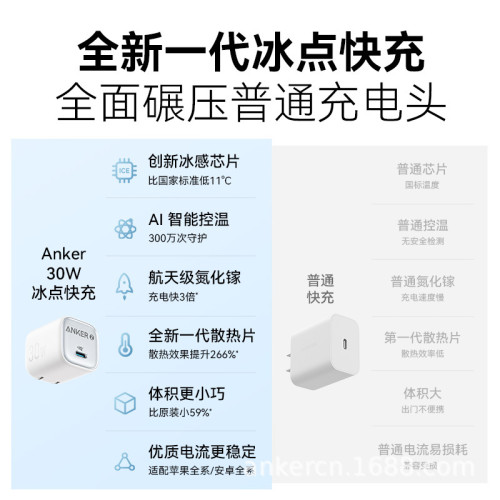 Anker安克30w冰點快充手機充電頭pd快充插頭A2698