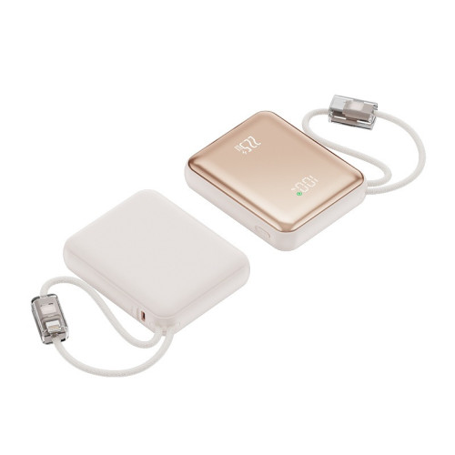 新款自帶編織線閃充充電寶網紅高顔值行動電源商務禮品