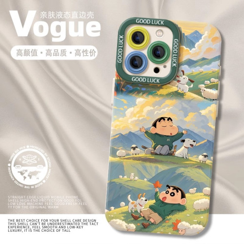 適用蘋果16promax手機殼iPhone15蠟筆小新14pm適合春天的13mini