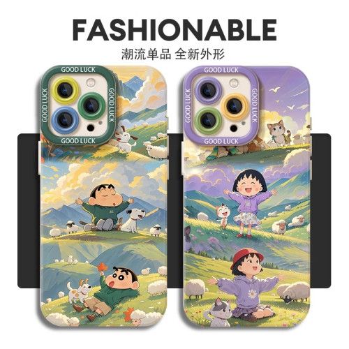 適用蘋果16promax手機殼iPhone15蠟筆小新14pm適合春天的13mini