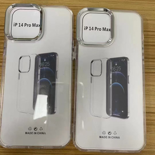 簡約ins電鍍鏡頭框iPhone15promax手機殼蘋果13透明凹槽滴膠軟套x