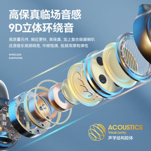 新款M47骨傳導藍牙耳機夾耳式鏡面數顯無線降噪運動超長續航