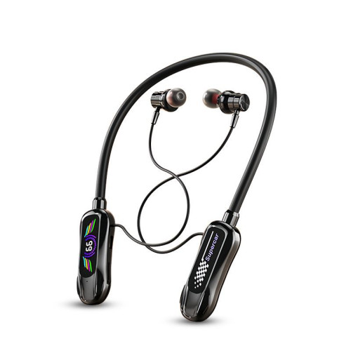 新款 掛脖耳機抖音K歌耳返柏林之音數顯超長續航運動頸掛藍牙耳機