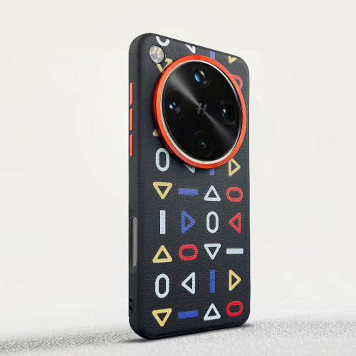 適用oppofindx8S手機殼新款x8ultra磁吸素皮彩色塗鴉x8s+金屬鏡頭 適用oppofindx8S手機殼新款x8ultra磁吸素皮彩色塗鴉x8s+金屬鏡頭