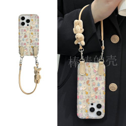 白鹿同款碎花兔子適用蘋果16ProMax手機殼iPhone15新款13/14/12