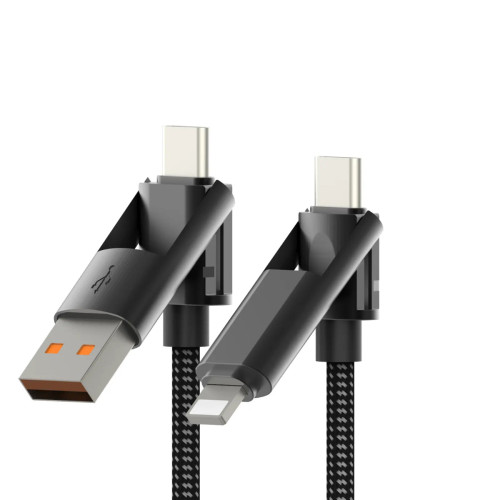 65W4合1快充2拖2數據線適用華爲Typec蘋果PD27W車用手機充電線跨