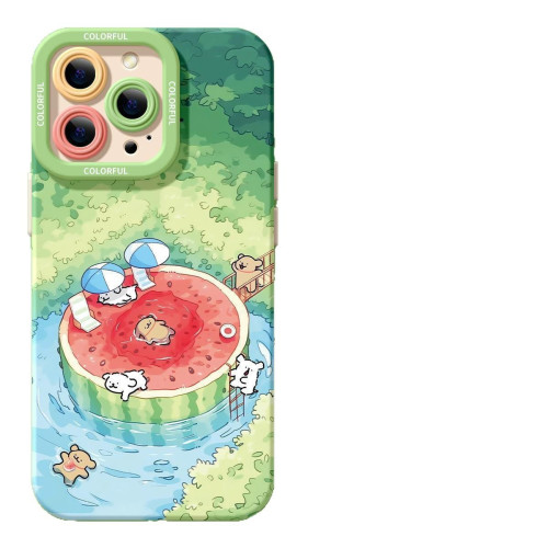 夏日清涼小狗適用iphone16promax手機殼15蘋 果13全包14/12矽膠11