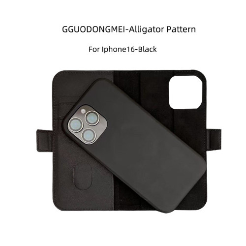 適用iPhone16promax真皮翻蓋可拆卸蘋果手機殼全包保護套高級皮質