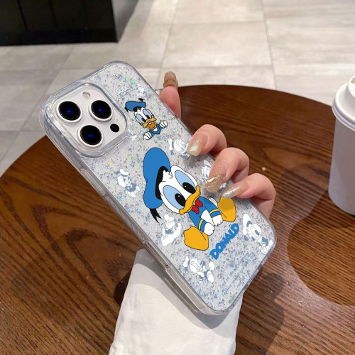 可愛唐老鴨iphone16pro適用15promax手機殼蘋果14pro卡通13大孔12