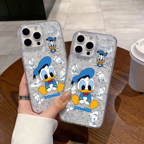 可愛唐老鴨iphone16pro適用15promax手機殼蘋果14pro卡通13大孔12