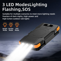 新數顯快充行動電源20000mAh折曡8W戶外三防太陽能行動電源