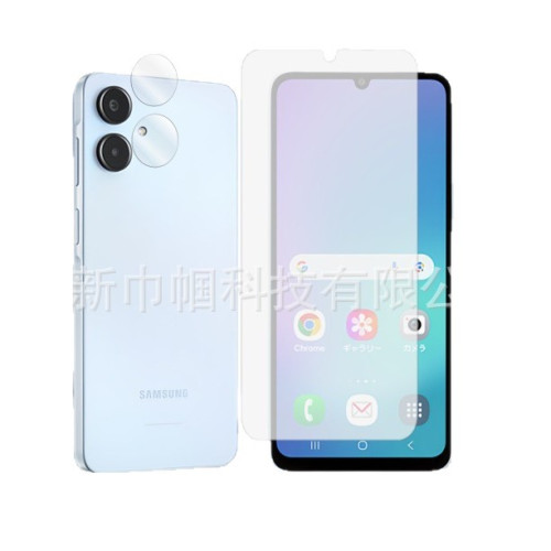 適用三星A25 5G日版透明電鍍鋼化膜高鋁絲印高清膜透明鏡頭膜