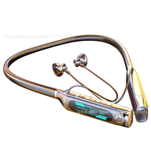新款V9半入耳藍牙耳機運動重低音砲降噪掛脖抖音