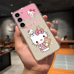 抱熊粉貓適用Samsung A73少女A03手機殼三星Galaxy S22可愛note20