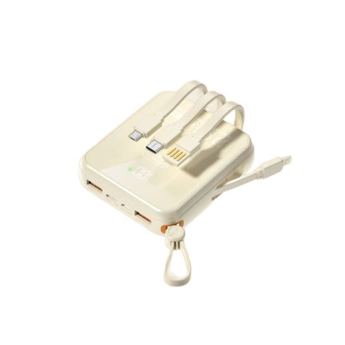 120W快充自帶4線充電寶20000安培大容量便捷數顯行動電源禮品