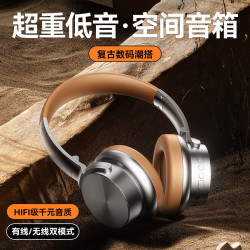 新款高顔值潮流復古頭戴式藍牙耳機  A53-復古可折曡美式戶外穿搭