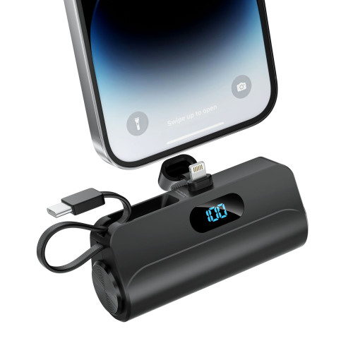 KC/PSE/CE/UL迷你自帶線膠囊充電寶小巧可攜式充電寶power bank