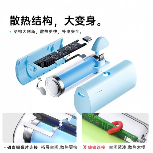 認証膠囊充電寶小巧便捷式快充閃充5000mAh新款22.5W行動電源
