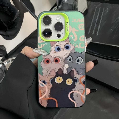 大眼喵適用蘋果14pro卡通16promax手機殼iphone15可愛13pro小衆12