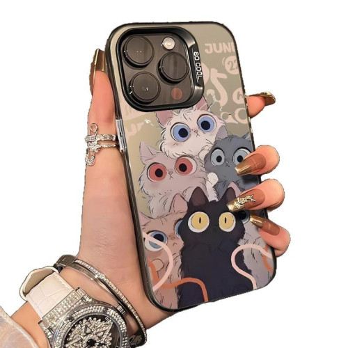 大眼喵適用蘋果14pro卡通16promax手機殼iphone15可愛13pro小衆12