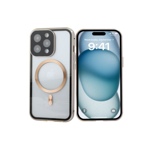 適用iPhone16手機殼萬磁王蘋果15雙面玻璃護鏡磁吸無線充金屬新款