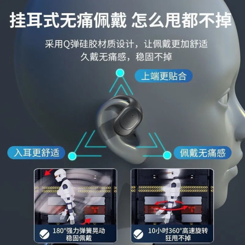 爆款OWS無線5.3藍牙耳機迷你超長續航不入耳式掛耳式智能降噪