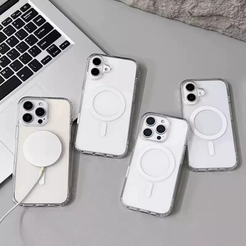 適用iphone16高透磁吸動畫手機殼蘋果15PROMAX一體AI按鍵14保護套