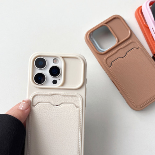 適用蘋果17ProMax手機殼荔枝紋卡包高級感iPhone16軟13/15全包14