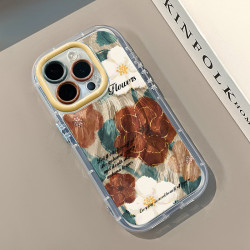 繁花適用iPhone16pro手機殼蘋果15pro奶油羽紗15超薄17AIRr/8plus