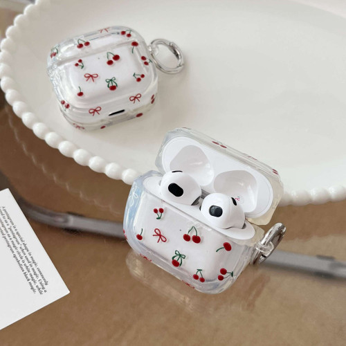 適用蘋果AirpodsPro2藍牙耳機保護套可愛櫻桃6代魅影tpu保護套