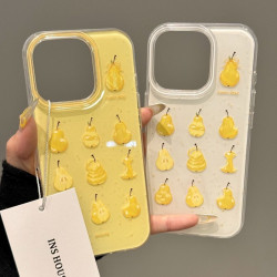 單層黃色雪梨適用iphone16promax蘋果15p手機殼新款13p 蘋果16