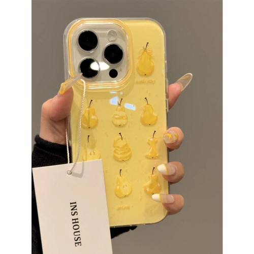 單層黃色雪梨適用iphone16promax蘋果15p手機殼新款13p 蘋果16