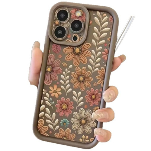 花卉圖案適用蘋果16Promax手機殼日韓ins風iPhone15/14/13歐美12/