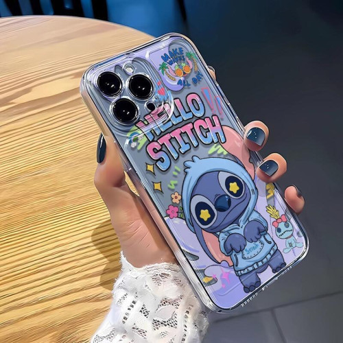 星星眼史迪奇適用蘋果16PROMAX手機殼15可愛14透明13軟殼1211