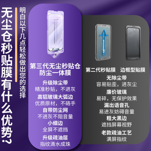 適用蘋果17無塵倉鋼化膜16pro手機膜防窺膜15/14手機13防摔保護膜