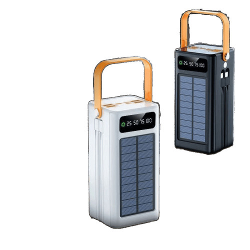 太陽能大容量60000安培充電寶戶外露營120W超級快充帶線行動電源