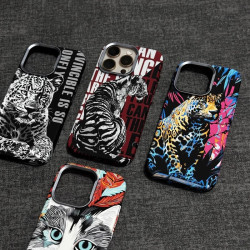 適用蘋果16PROMAX夜光磁吸手機殼凱夫拉紋理動物圖iPhone15保護套