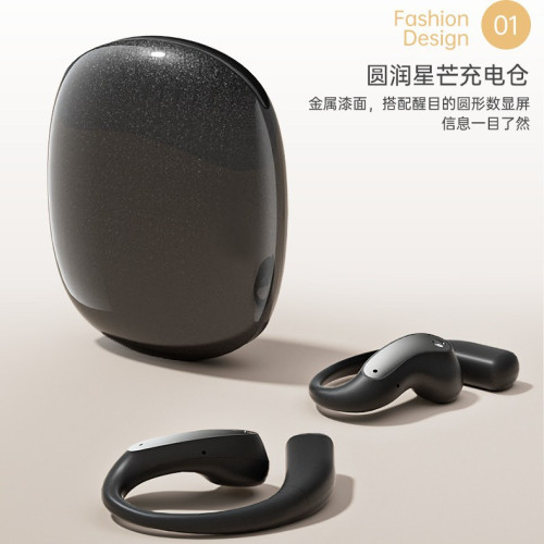 新品jm37掛耳式半入耳藍牙耳機數顯屏ai翻譯不入耳htc適用