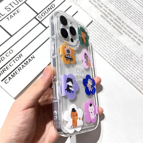 可愛音樂貓咪適用iphone16新款手機殼蘋果15promax13氣囊防摔14
