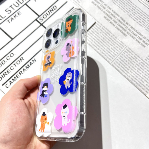 可愛音樂貓咪適用iphone16新款手機殼蘋果15promax13氣囊防摔14